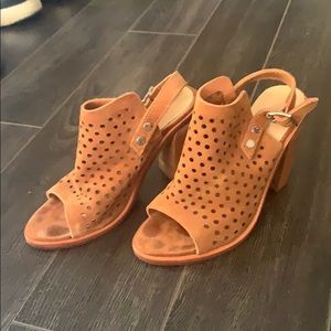 Rag and Bone suede high heel open toe bootie